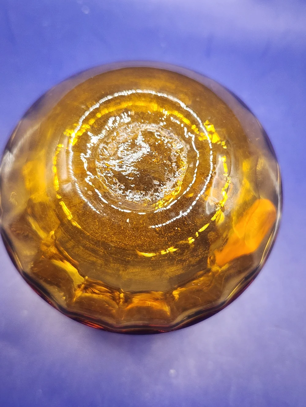Vintage Pilgrim Glass Hand-blown Amberina Vase W/Applied Rigaree